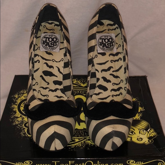 Too Fast Mustache Stiletto Heels - Picture 3 of 8